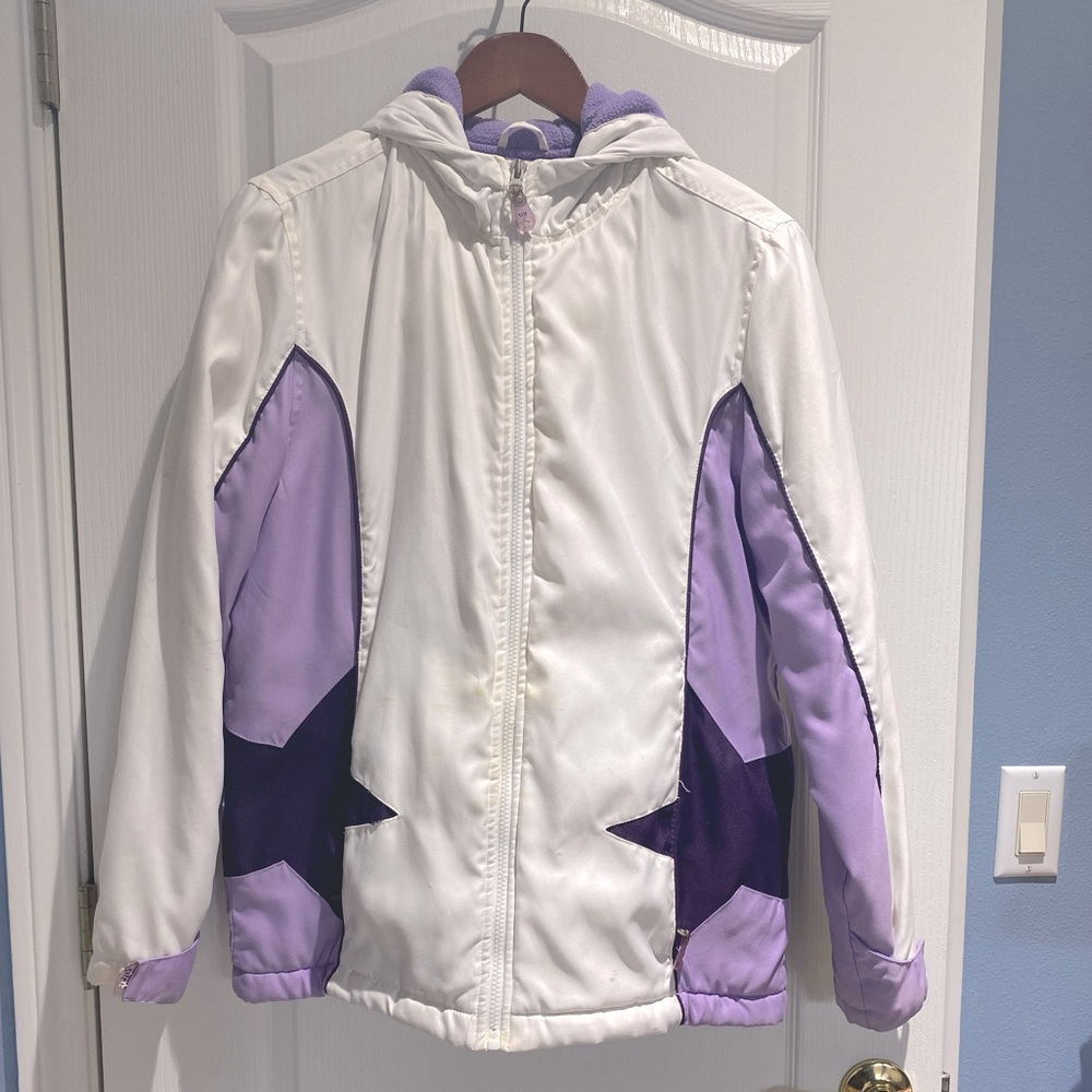 Tilt White and Purple Winter Coat Jacket Y2K 90s